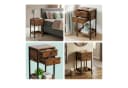 relaxdays Beistelltisch Industrial Braun/Schwarz mit Schublade Bild 3