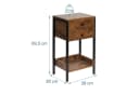 relaxdays Beistelltisch Industrial Braun/Schwarz mit Schublade Bild 4