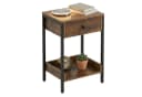 relaxdays Beistelltisch mit Schublade & Ablage Braun/Schwarz Industrial Bild 2