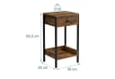 relaxdays Beistelltisch mit Schublade & Ablage Braun/Schwarz Industrial Bild 4