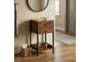 relaxdays Beistelltisch mit Schublade & Ablage Braun/Schwarz Industrial Bild 5