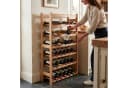 relaxdays Weinregal Walnussholz 42 Flaschen Braun Bild 3