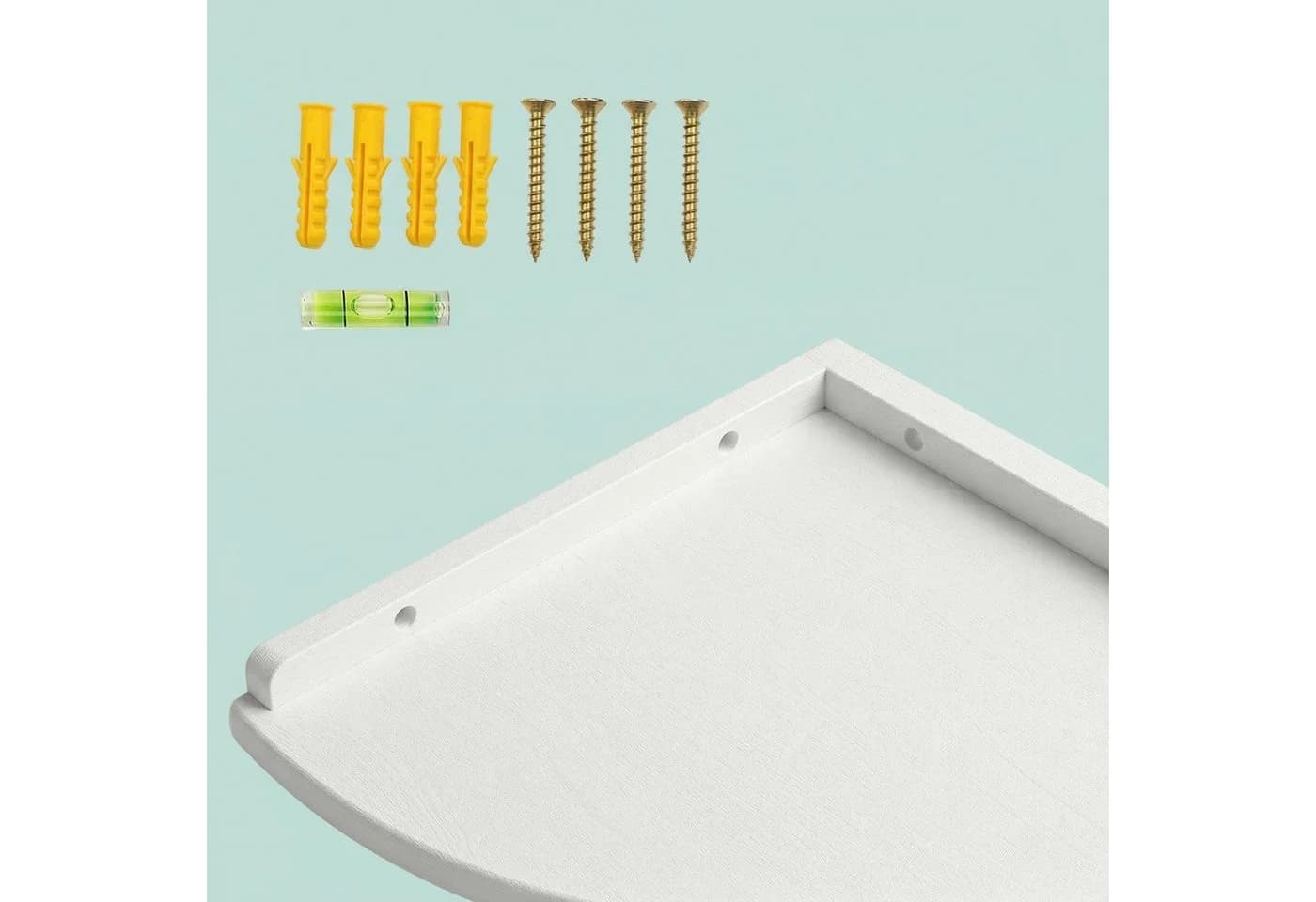 relaxdays Eckregal Wand Walnussholz Weiss Minimalistisch - Bild 5