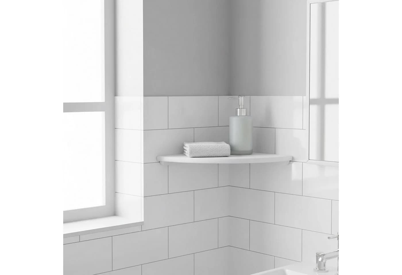 relaxdays Eckregal Wand Walnussholz Weiss Minimalistisch - Bild 3