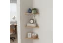 relaxdays Eckregal Wand Walnussholz Braun Minimalistisch Bild 1
