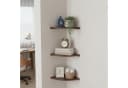 relaxdays Eckregal Wand Walnussholz Braun Minimalistisch Bild 1