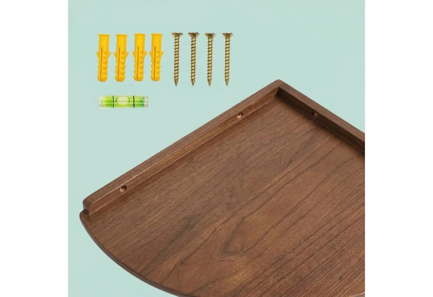 relaxdays Eckregal Wand Walnussholz Braun Minimalistisch - Bild 5