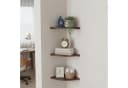 relaxdays Eckregal Wand Walnussholz Braun Minimalistisch Bild 1