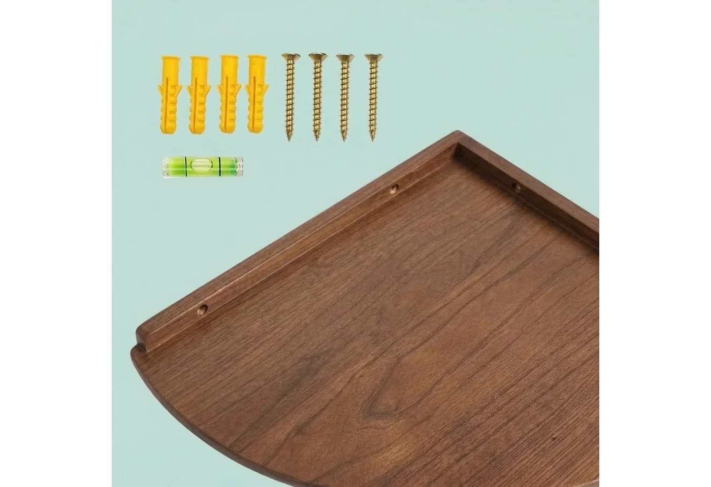 relaxdays Eckregal Wand Walnussholz Braun Minimalistisch - Bild 5