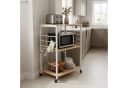relaxdays Servierwagen 3 Ebenen Stahl Holzoptik Rollen Bild 1