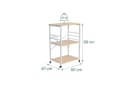 relaxdays Servierwagen 3 Ebenen Stahl Holzoptik Rollen Bild 4