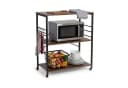 relaxdays Servierwagen 3 Ebenen Industrial Braun/Schwarz Bild 2