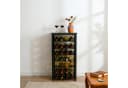 relaxdays Weinregal Walnussholz 28 Flaschen Schwarz Bild 1