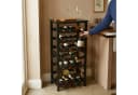 relaxdays Weinregal Walnussholz 28 Flaschen Schwarz Bild 3