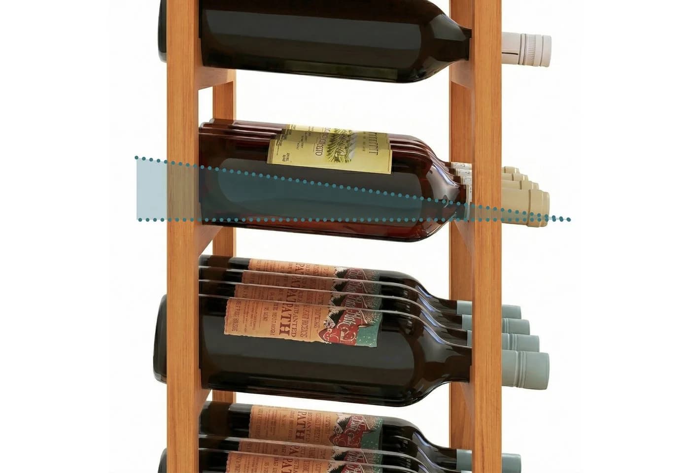 relaxdays Weinregal Walnussholz 28 Flasche Braun - Bild 5