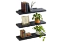 relaxdays Wandregal 3er Set Schwarz MDF Eisen Bild 2