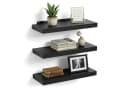 relaxdays Wandregal 3er Set Schwarz MDF Eisen Bild 2