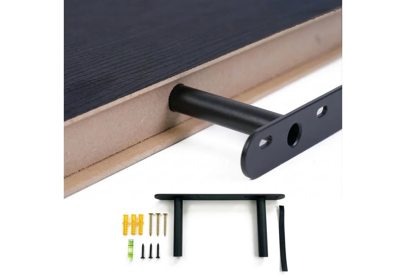 relaxdays Wandregal 3er Set Schwarz MDF Eisen - Bild 5