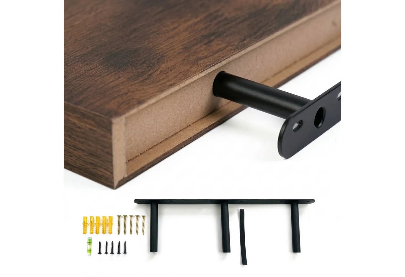 relaxdays Wandregal 3er Set Industrial Braun/Schwarz - Bild 5