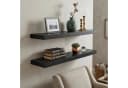 relaxdays Wandregal mit Metallhalterung Holzoptik Schwarz Bild 3
