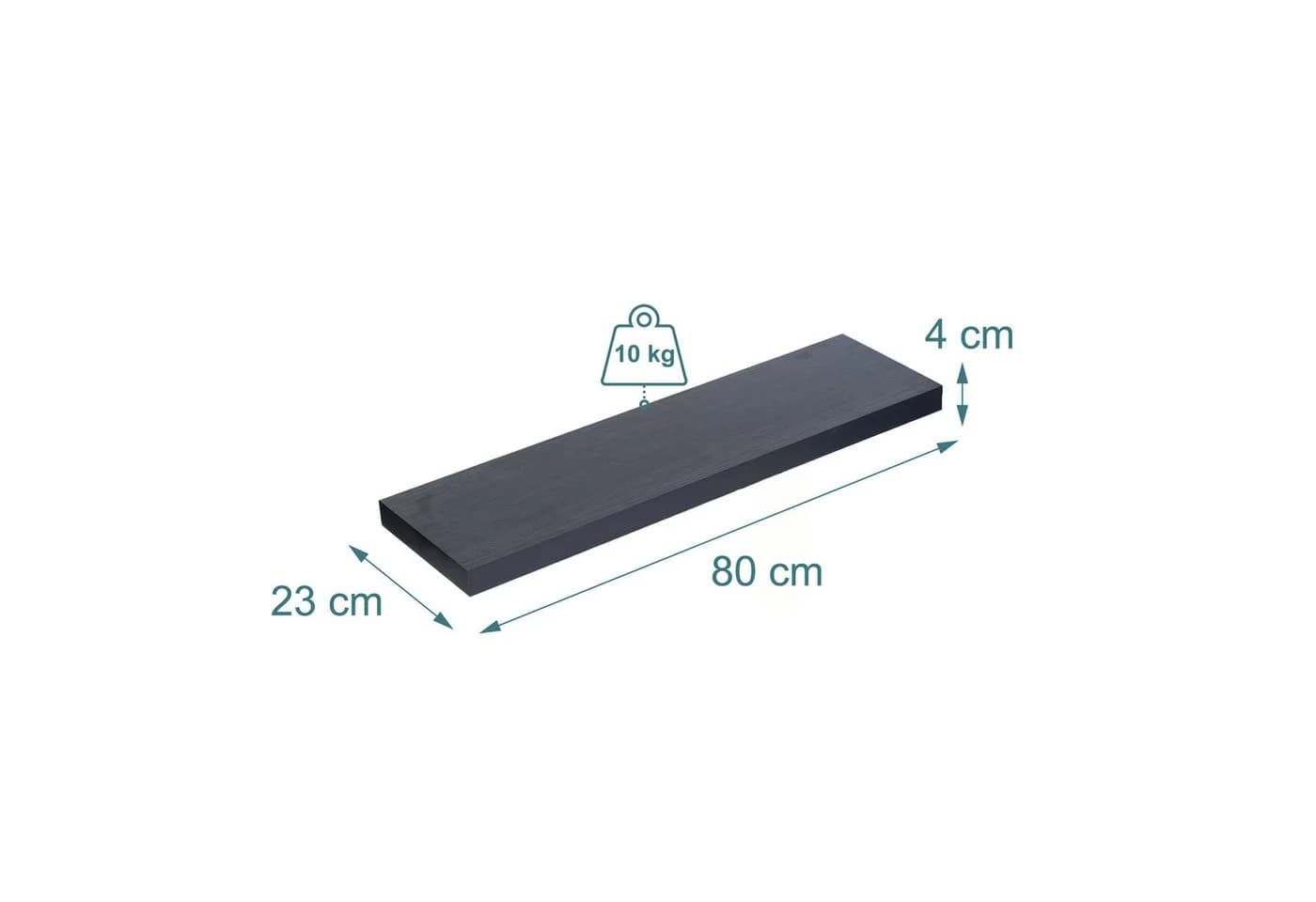 relaxdays Wandregal mit Metallhalterung Holzoptik Schwarz - Bild 4