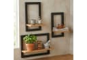 relaxdays Deko-Wandregal 3er Set Natur/Schwarz Bild 1
