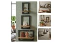 relaxdays Deko-Wandregal 3er Set Natur/Schwarz Bild 3