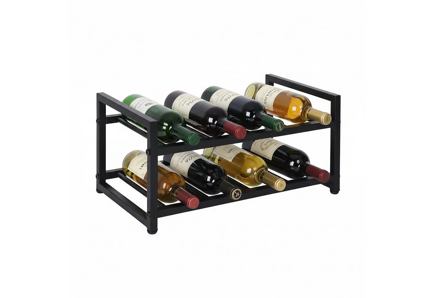 relaxdays Weinregal Metall 8 Flasche schwarz - Bild 2