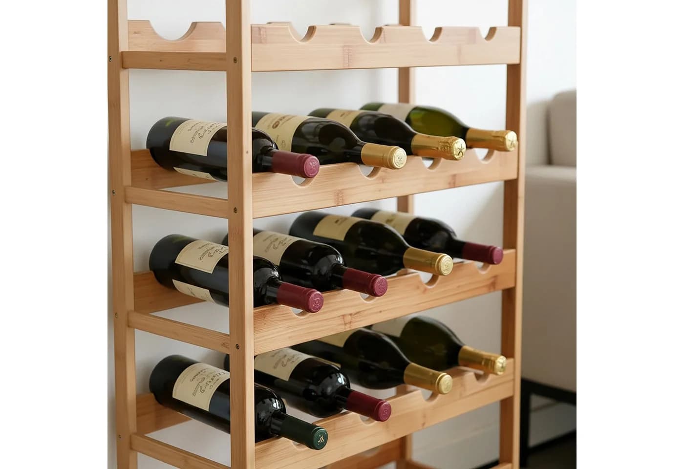 relaxdays Weinregal aus Bambus Natur