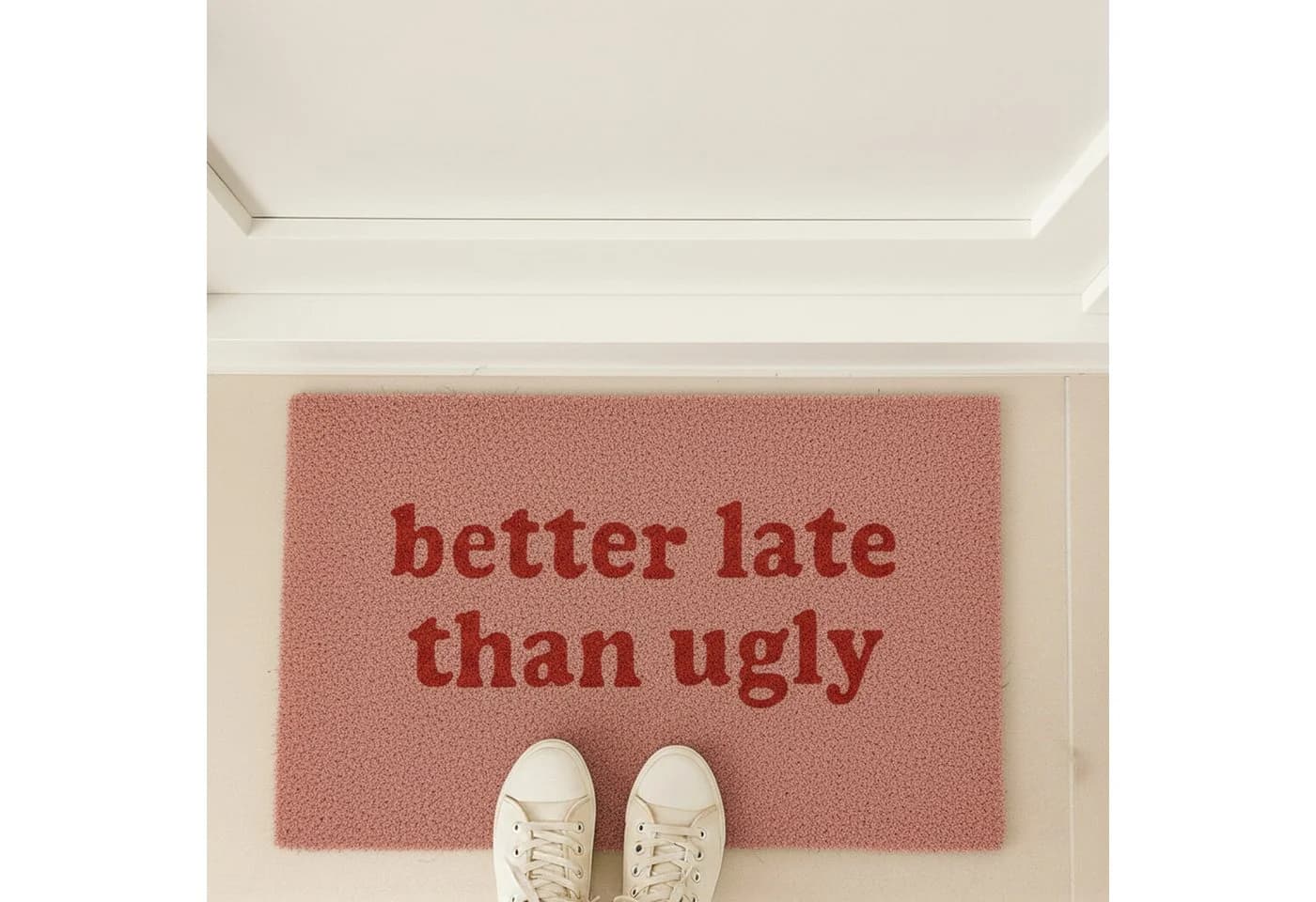 relaxdays Kokos-Fußmatte mit Spruch 60x40 cm