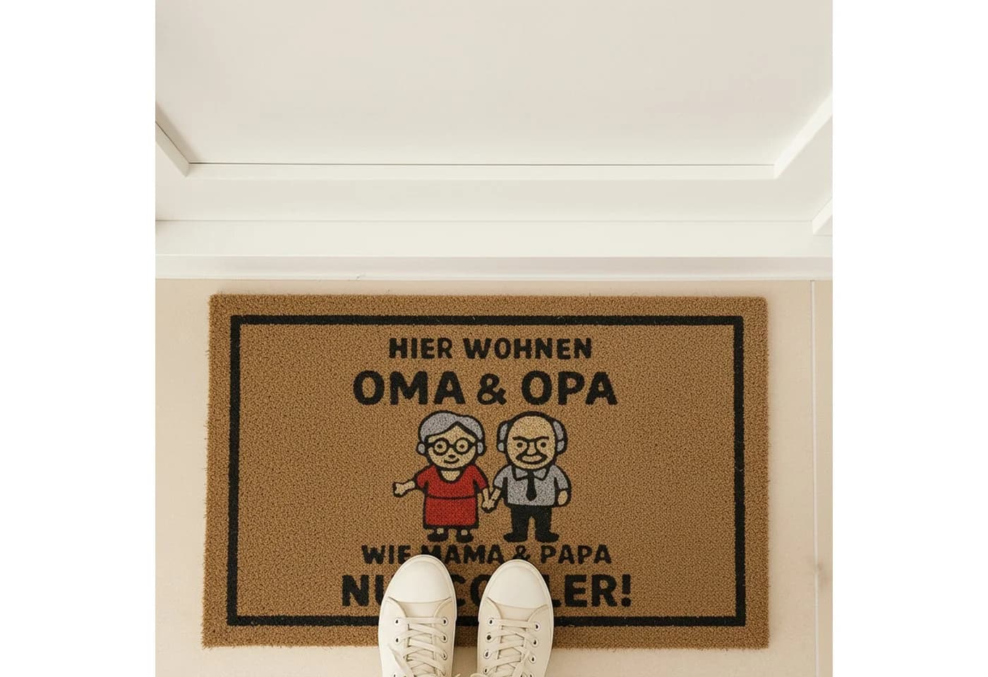 relaxdays Fußmatte Kokos mit Spruch 60x40 cm