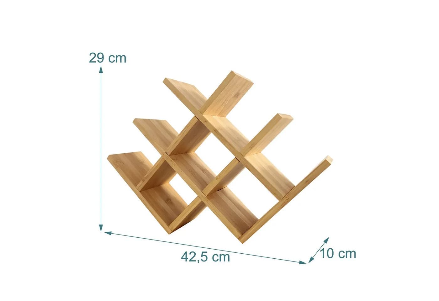 relaxdays Weinregal Bambus 8 Flaschen Natur X-Design - Bild 4
