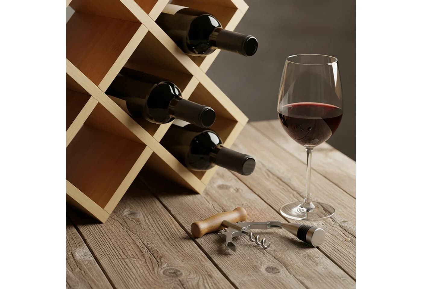 relaxdays Weinregal Bambus 8 Flaschen Natur X-Design - Bild 5