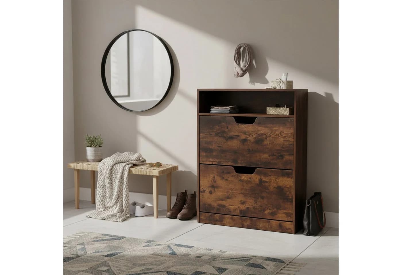 relaxdays Schuhkipper Schuhschrank Industrial