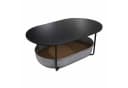 relaxdays Couchtisch Ovaler Couchtisch mit Stauraum Schwarz-Dunkelgrau Bild 2
