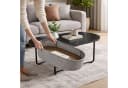 relaxdays Couchtisch Ovaler Couchtisch mit Stauraum Schwarz-Dunkelgrau Bild 5