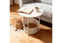 RELAXDAYS Beistelltisch Rund mit Korb Weiß-Beige Bild 1