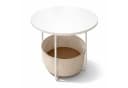 RELAXDAYS Beistelltisch Rund mit Korb Weiß-Beige Bild 2
