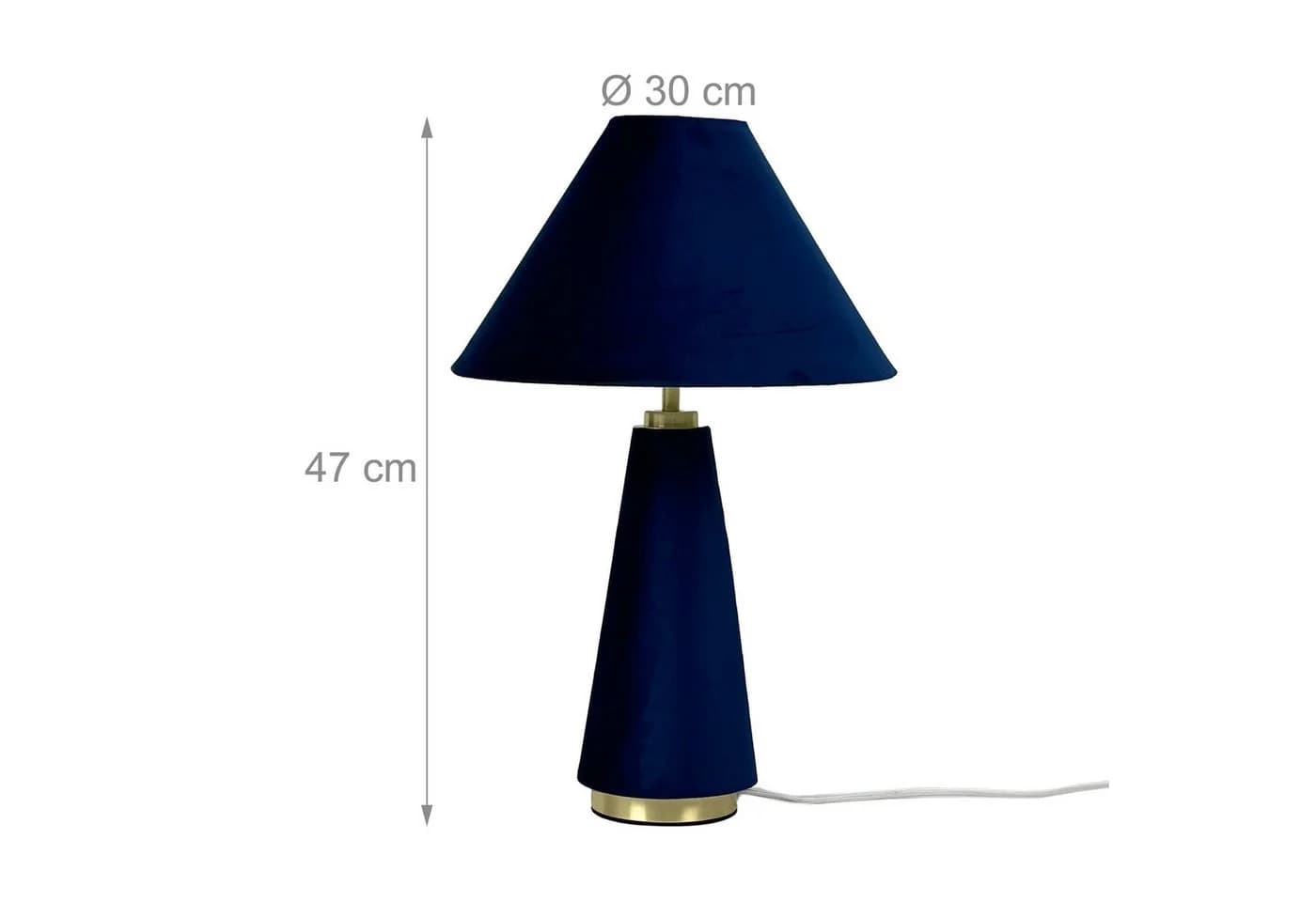 relaxdays Nachttischlampe mit Samtschwarz Dunkelblau Gold - Bild 4