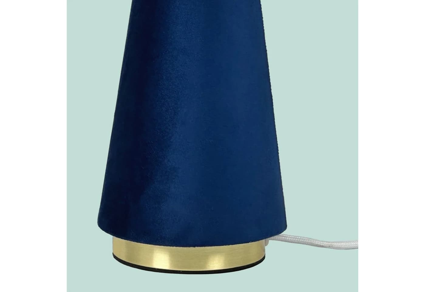 relaxdays Nachttischlampe mit Samtschwarz Dunkelblau Gold - Bild 5