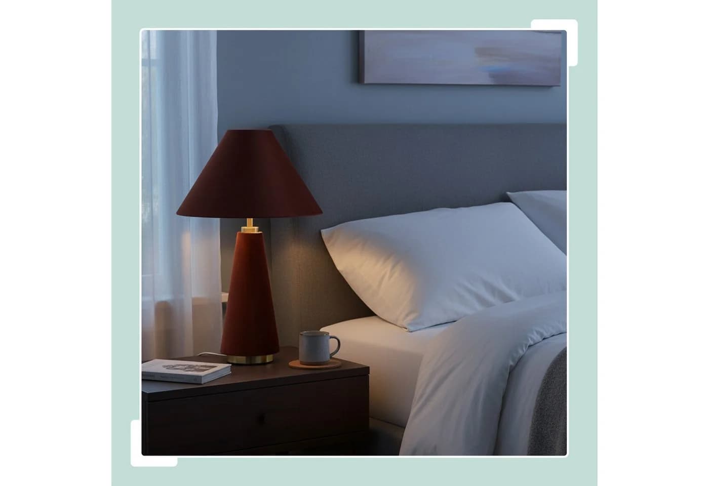 relaxdays Nachttischlampe Samt Gold - Bild 3