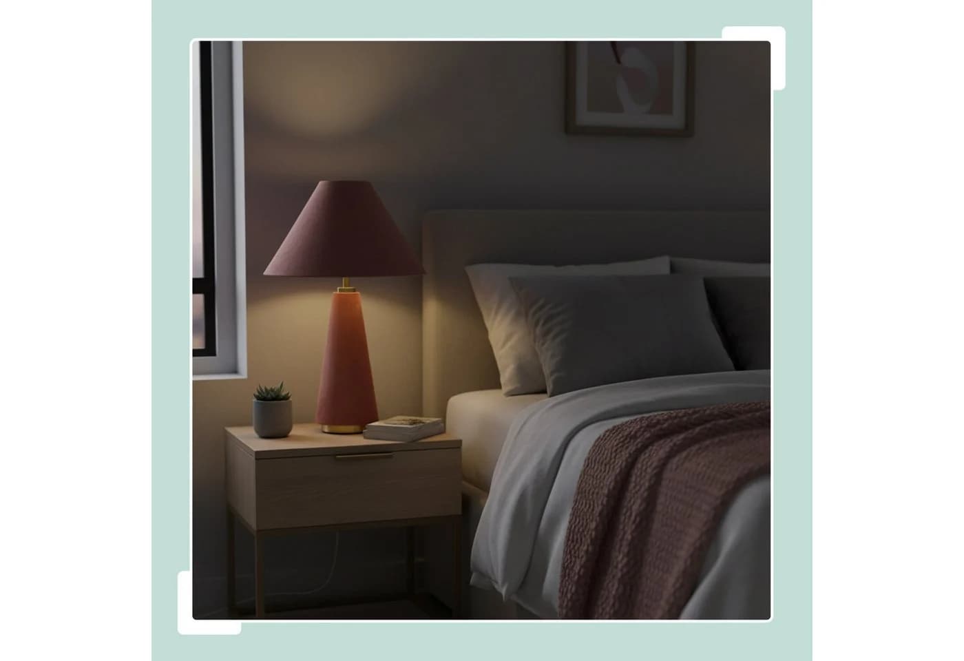 relaxdays Nachttischlampe Samt Rosa Gold - Bild 3