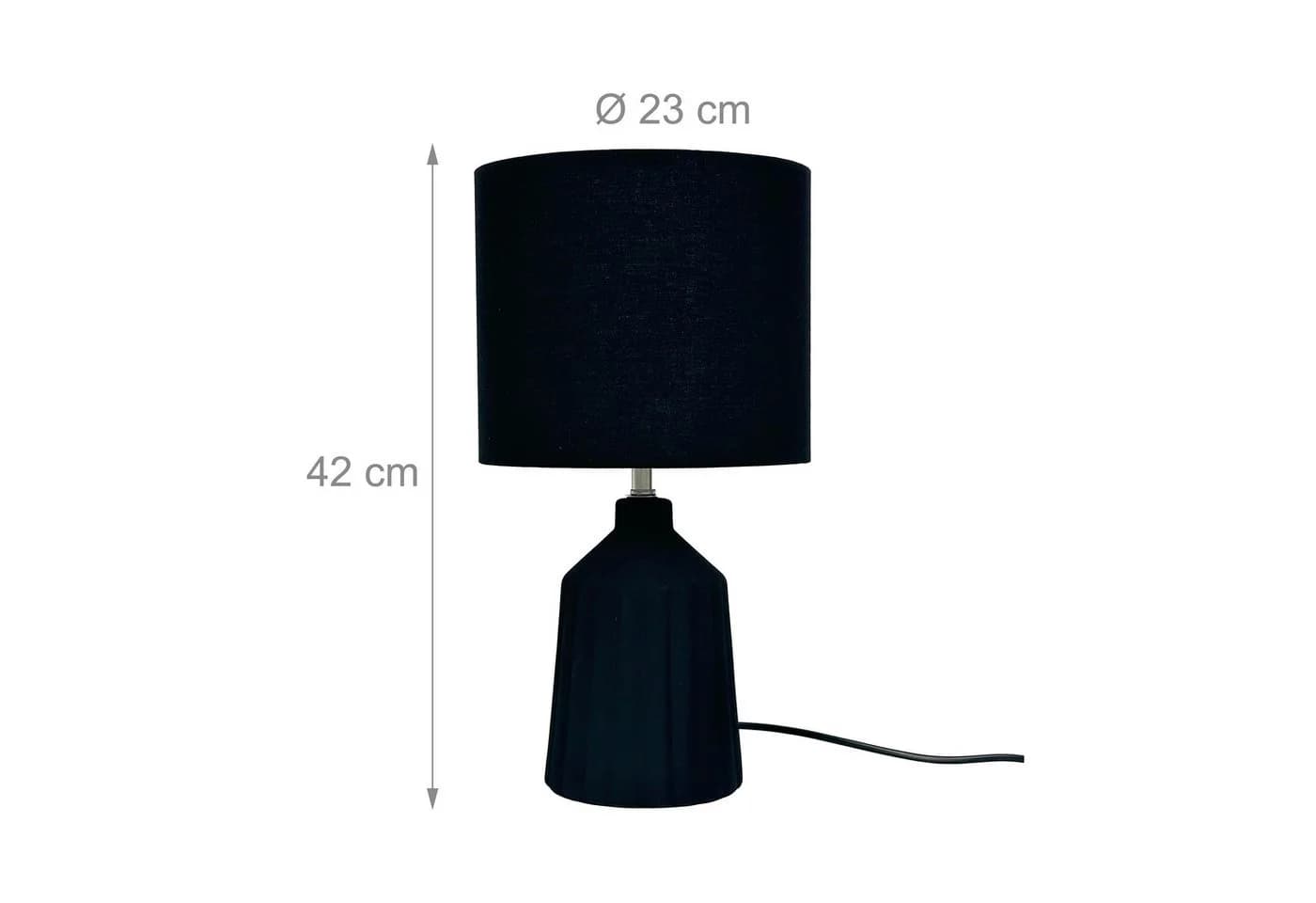 RELAXDAYS Nachttischlampe Tischlampe mit Keramiksockel Schwarz - Bild 4