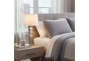 relaxdays Tischleuchte mit Kristall & Seidenschirm, E27, Creme/Silber Bild 1