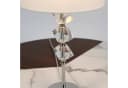 relaxdays Tischleuchte mit Kristall & Seidenschirm, E27, Creme/Silber Bild 3
