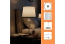 relaxdays Tischleuchte mit Kristall & Seidenschirm, E27, Creme/Silber Bild 5