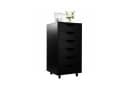 relaxdays Rollcontainer 6 Schubladen Schwarz Bild 2