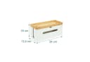 relaxdays Kabelbox aus Bambus Natur-Weiß mit Ablage Bild 4