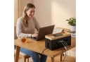 relaxdays Kabelbox aus Bambus Natur-Schwarz mit Ablage Bild 1