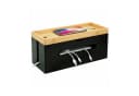 relaxdays Kabelbox aus Bambus Natur-Schwarz mit Ablage Bild 2
